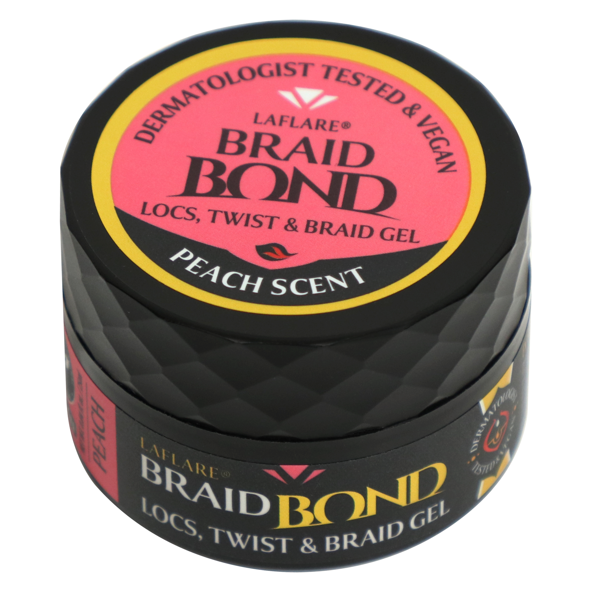 Laflare - Wholesale Hair Styling Gel/Mousse - Braid Bond Gel Extreme Hold for Natural & Kids Hair, Vegan, Nourishing, Braiding Hair, Twist Hair, Travel Size 25ml (Peach)1