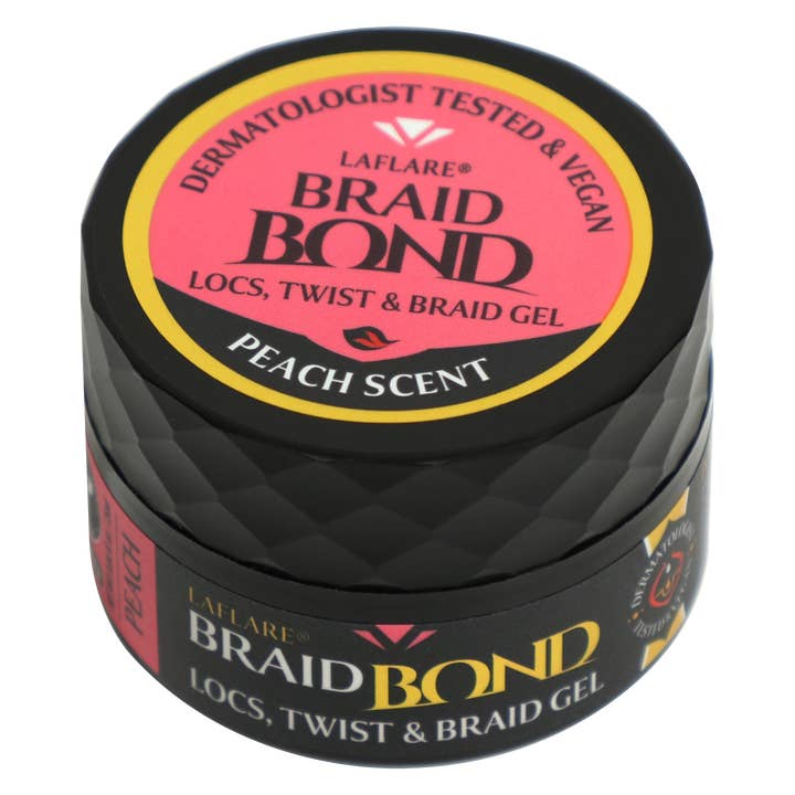 Laflare - Wholesale Hair Styling Gel/Mousse - Braid Bond Gel Extreme Hold for Natural & Kids Hair, Vegan, Nourishing, Braiding Hair, Twist Hair, Travel Size 25ml (Peach)1