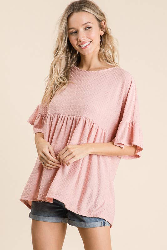 lovely melody – wholesale Tunic – Women’s – LMT1519-Belle's Swiss Polka Dot Baby Doll Tunic12