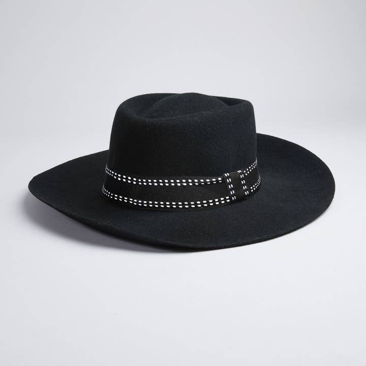 Elegancia Tropical Genuine Panama Hats - Venta al por mayor Sombrero fedora - Unisex - Sombrero de fieltro otoñal negro estilo campestre valenciano - Unisex