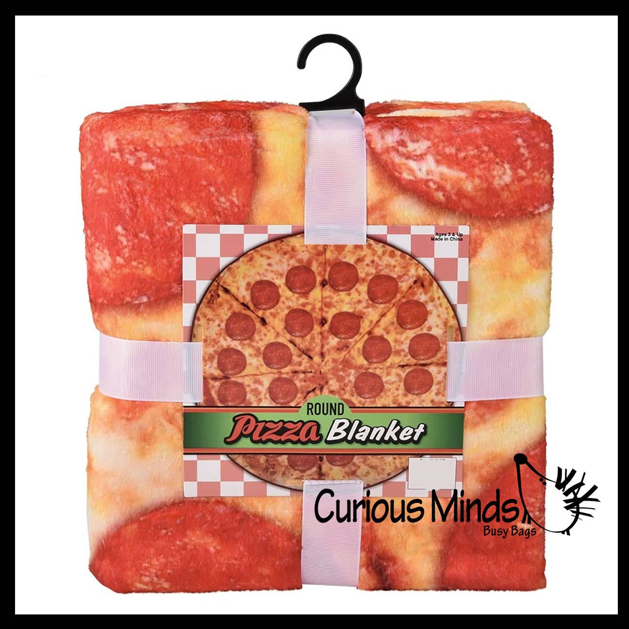 Curious Minds Toys - Wholesale Throw Blanket - 1 Cute Pepperoni Pizza Blanket - Round 5 Foot Circle 60" x 62