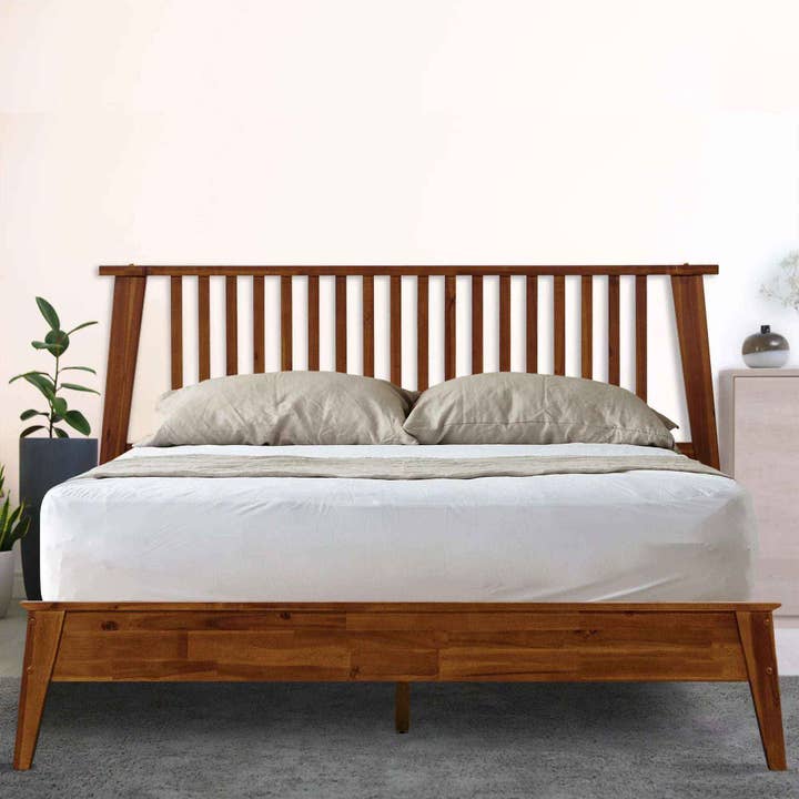 Acacia Kaylin Deluxe Wood Platform Bed Frame for Stylish Bedrooms for wholesale by Megsu