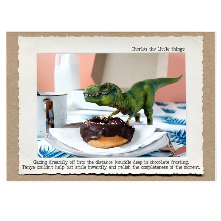 TRex Donut Card for wholesale by The Memorable Image