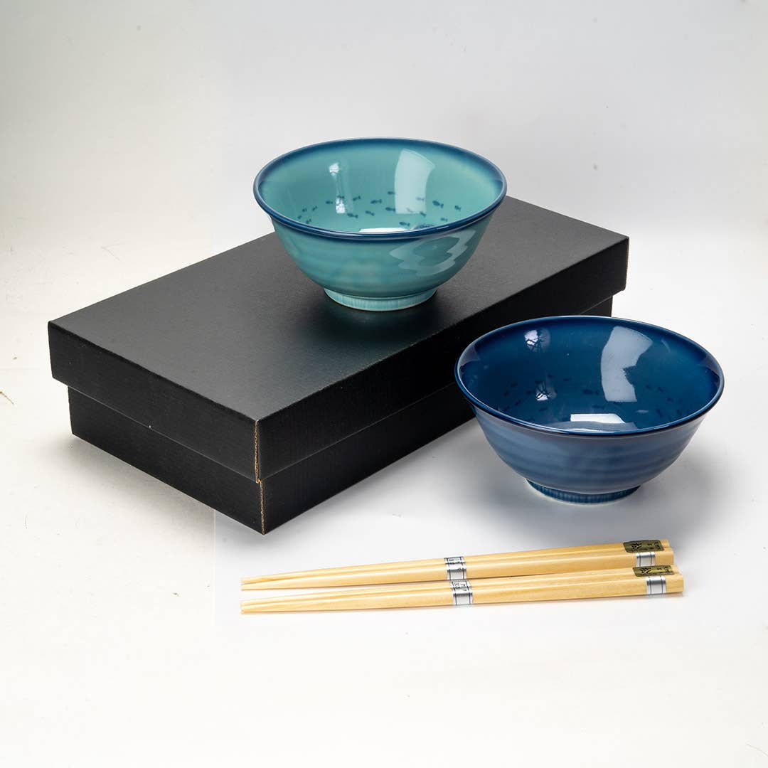 Urban Tokyo - Venta al por mayor Tazón - Juego de regalo de 2 piezas de cuencos de 5" Tayo Jimbe Tiburón Ballena JP (1/16)2