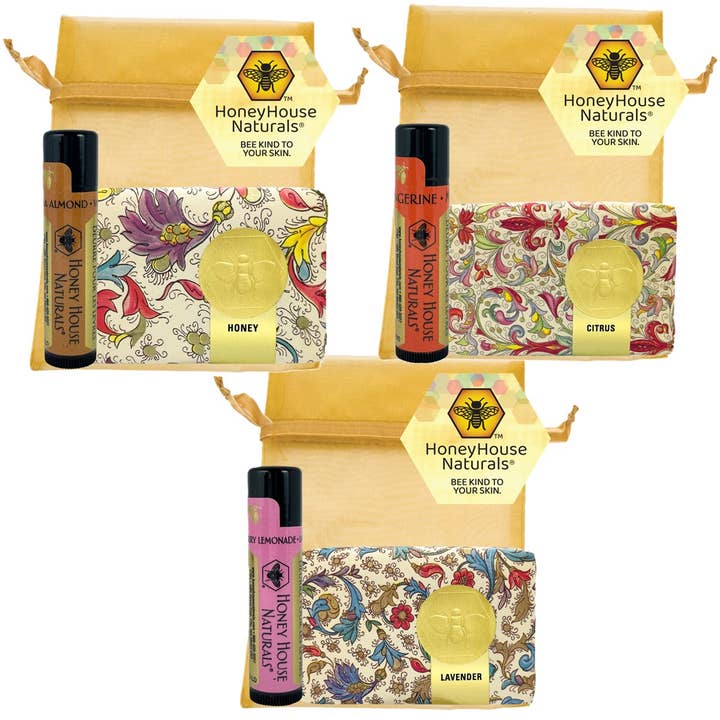 3.5oz Soap & Lip Butter Gift Set - 12ct - Assorted - Save $ for wholesale by Honey House Naturals