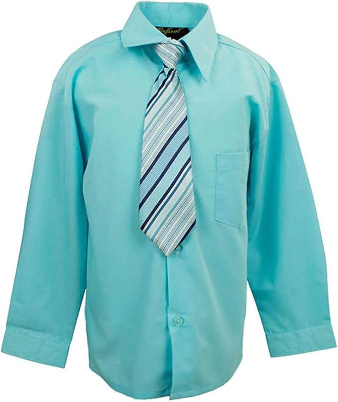 iGirlDress - Wholesale Top & Pant Set - Kids - Mystery Box – Boys’ Solid Dress Shirt & Tie Set (20 Pieces) 4