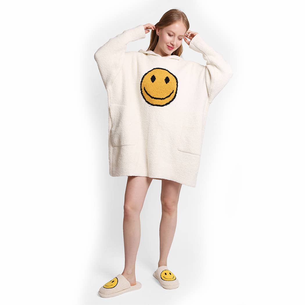 Fashion City - Wholesale Hoodie - Women's - Hooded Happy Face Snuggie with Pocket7