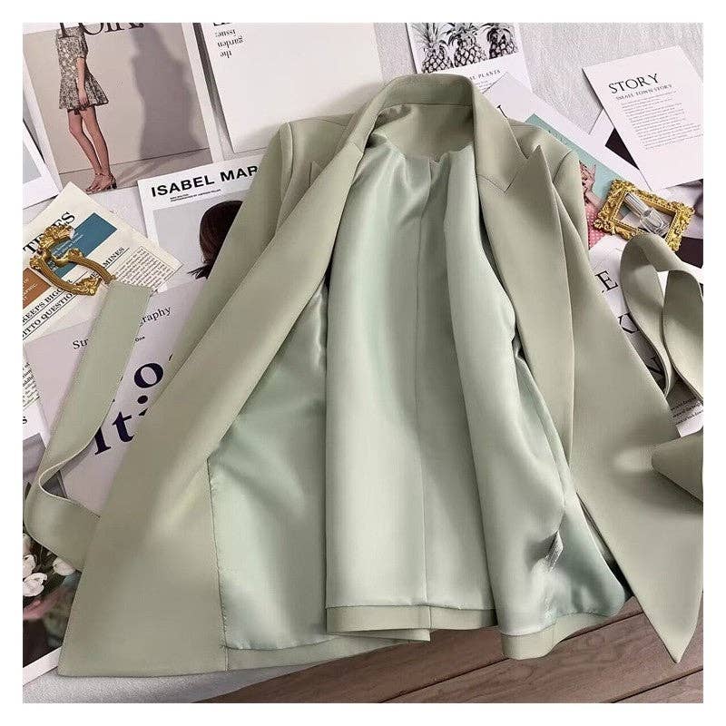 Plush Looks - Wholesale Suit Jacket - Women's - Solid Color Casual And Versatile Suit Jacket3