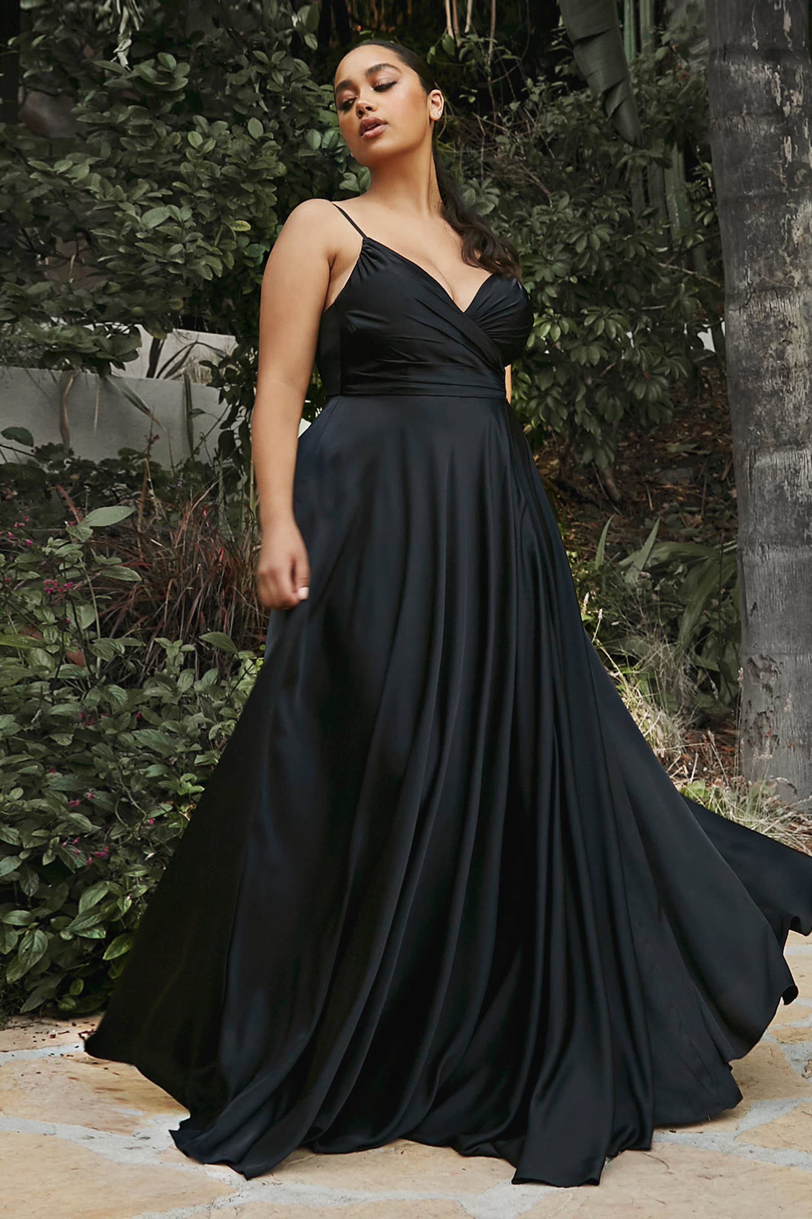 Ladivine by Cinderella Divine - Wholesale Gown - Women's - Sweetheart Neckline Soft Satin A-Line Curvy Fit0