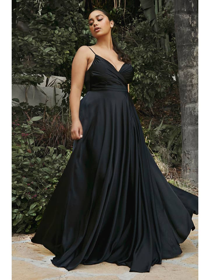 Ladivine by Cinderella Divine - Wholesale Gown - Women's - Sweetheart Neckline Soft Satin A-Line Curvy Fit