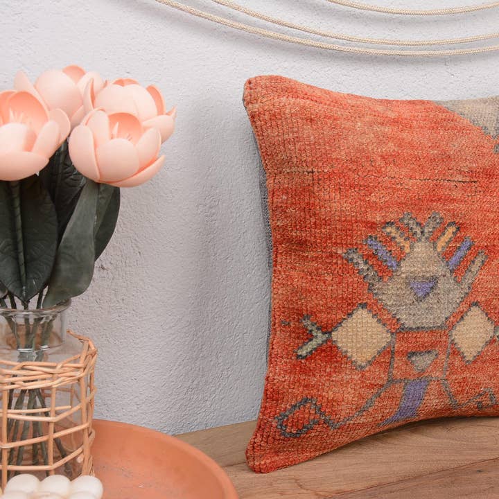 Vintage etnisk kilimkudde handknuten 14x14 för wholesale av Kilim Pillow Decors