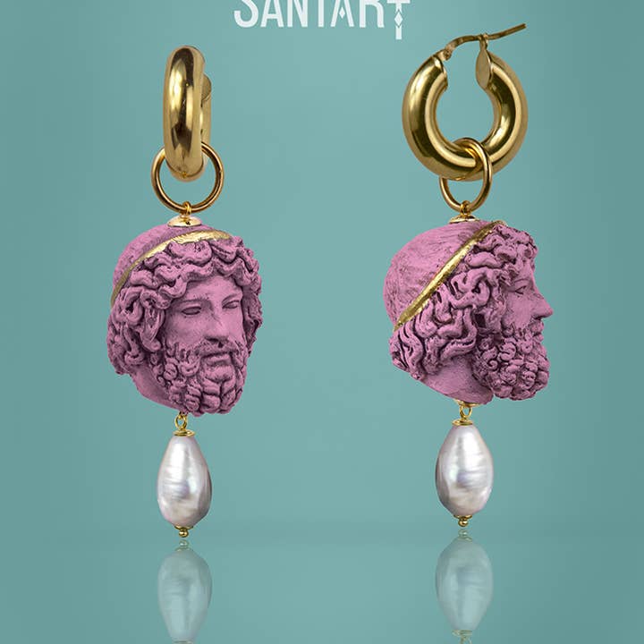 Santart - Wholesale Dangle Earrings - Zeus pink earrings1