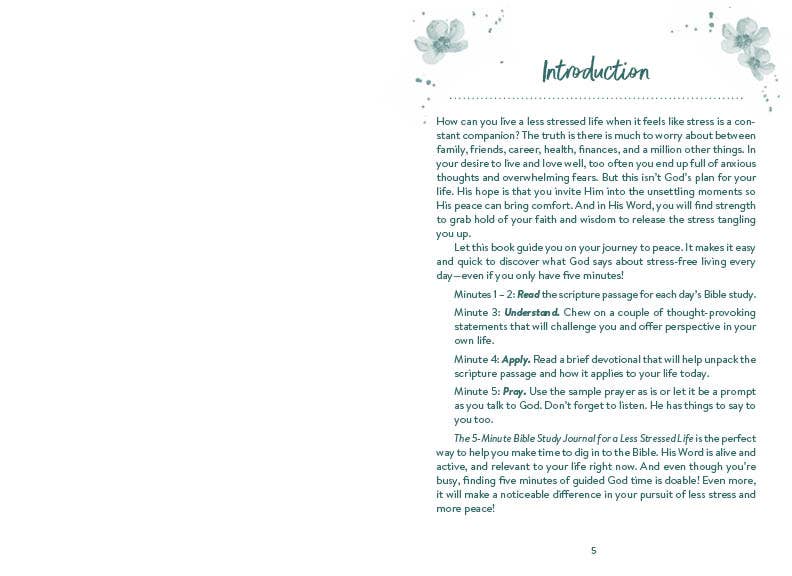 Barbour Publishing, Inc. - Wholesale Journal/Diary - The 5-Minute Bible Study Journal for a Less Stressed Life1