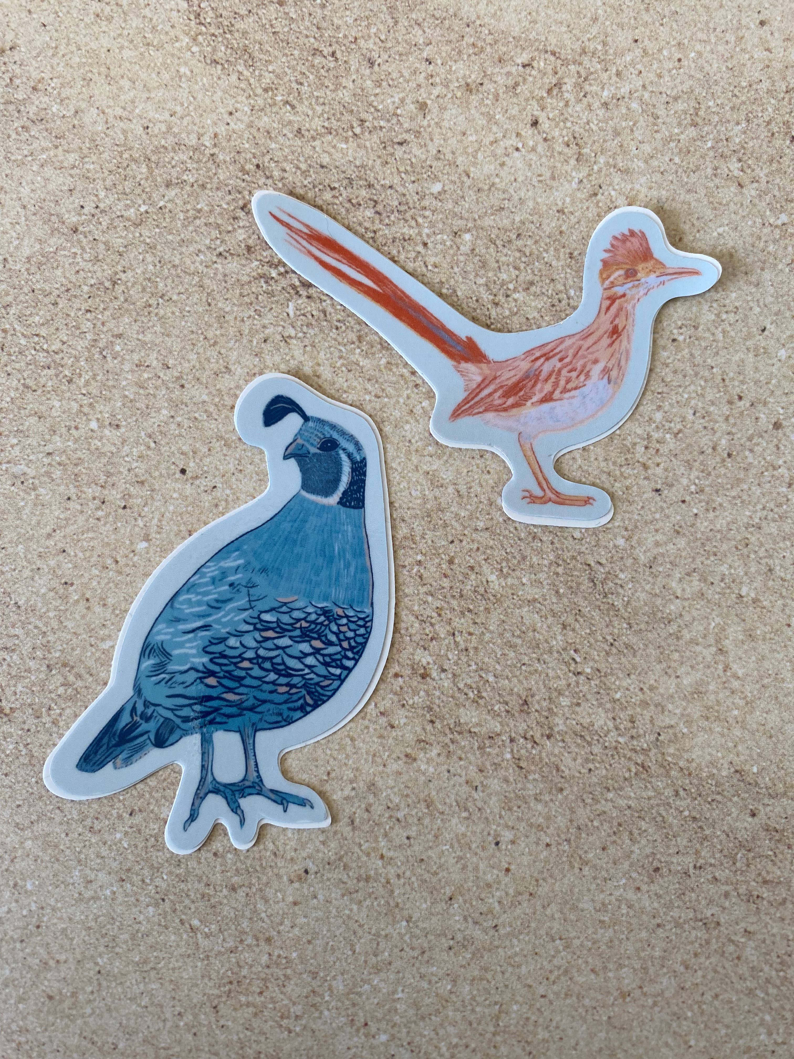 June Jewell Designs - Wholesale Sticker - 3” Roadrunner & Quail Vinyl Sticker Set4