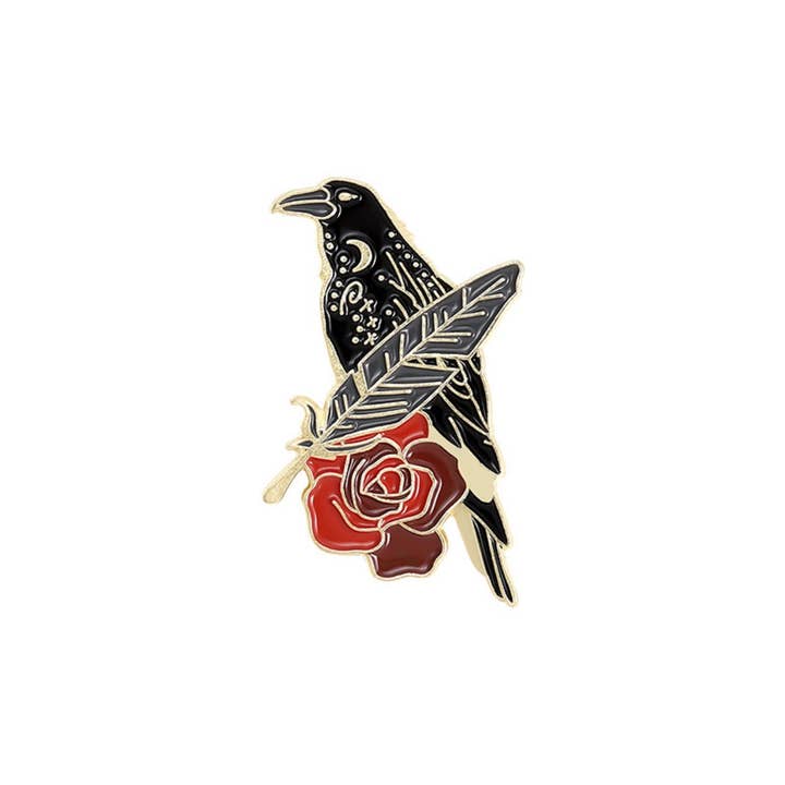 Magia Design - Wholesale Lapel Pin/Button - Raven Mystique Metal Pin