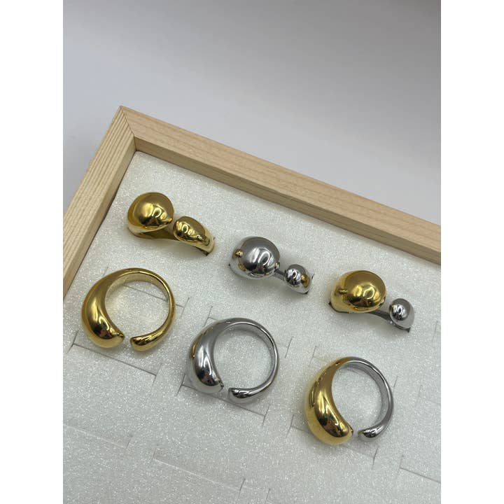 YOLA - Wholesale Band/Stacked Ring - Connected Hug Edelstahl Ringe1