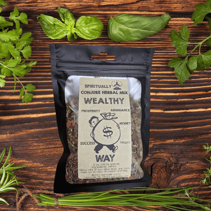Wealthy Way Conjure Herbal Mix for wholesale by Spiritually U LLC