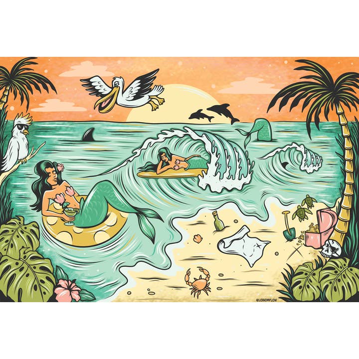 Crique de la Sirène - puzzle de 1000 pièces pour la vente par Surf Shack Puzzles