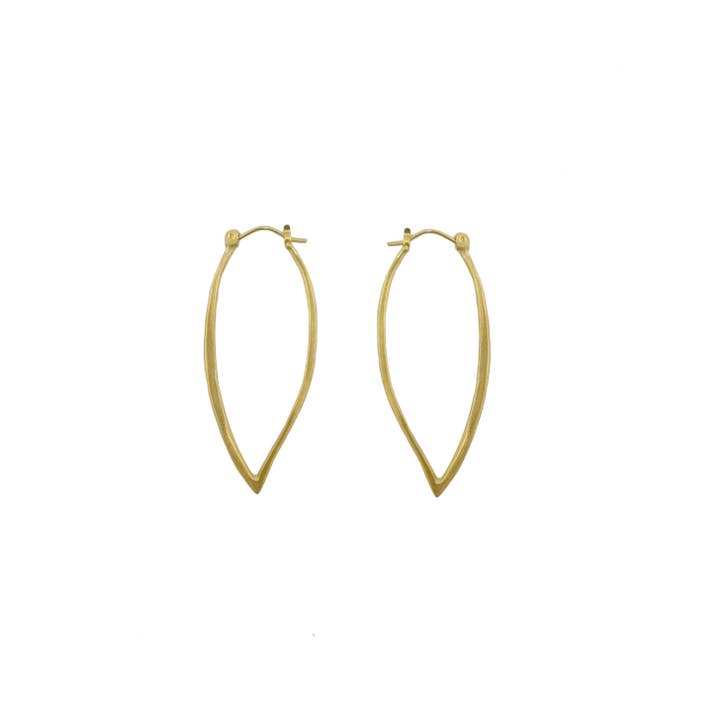 Philippa Roberts - Wholesale Hoop Earrings - Small Leaf Hoops Earrings Silver or Vermeil