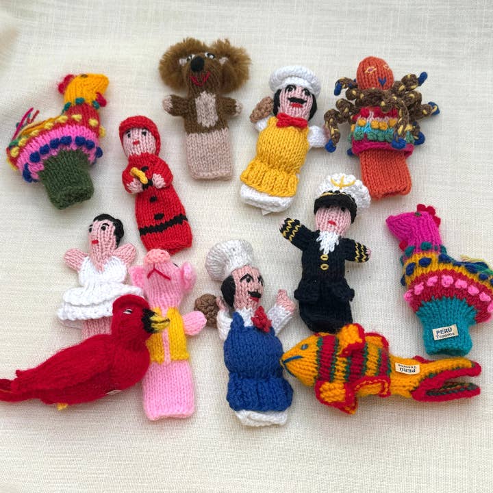 Tesoros Trading Company - Wholesale Finger Puppet - Kids & Baby - Â Hand Knit Finger Puppets Puno, Peru