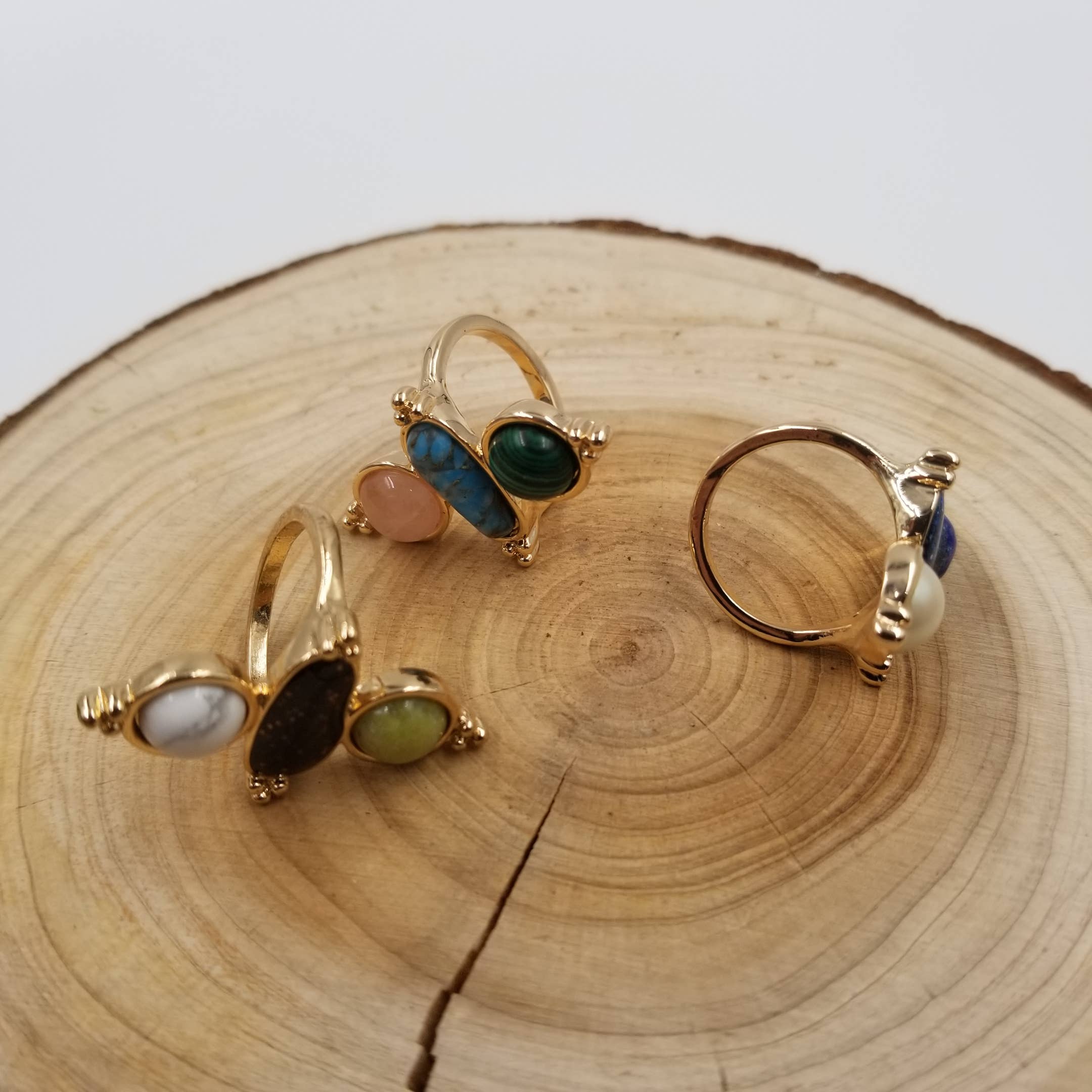 CHAKRA JEWELRY - Wholesale Cocktail/Statement Ring - Brass Stone Ring3