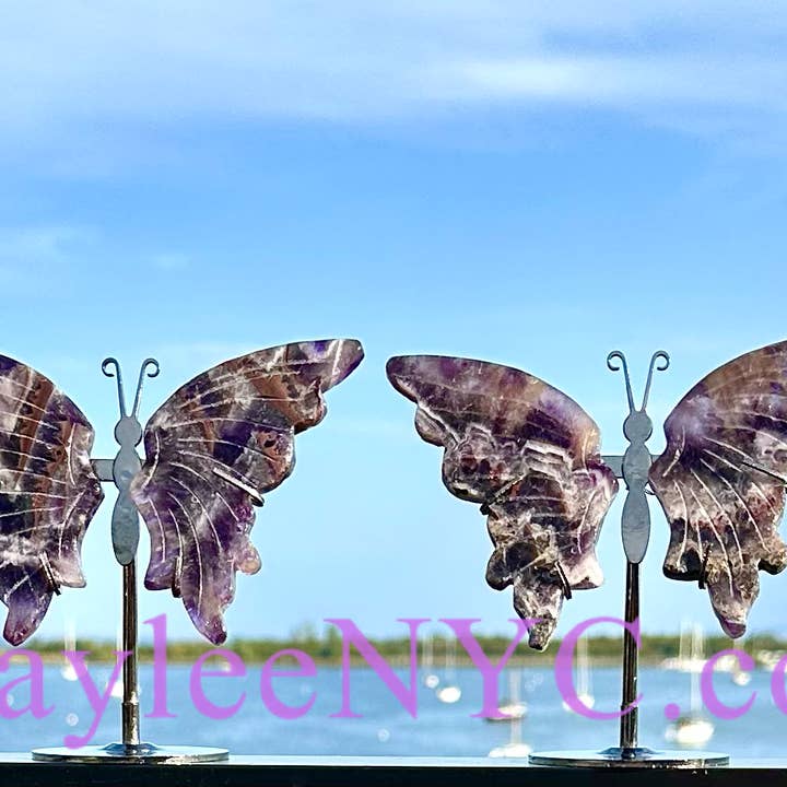KayleeNYC - Wholesale Spiritual Stone/Crystal - Natural Chevron Amethyst Butterfly Crystal