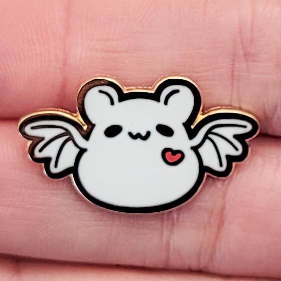 Cute White Bat Enamel Pin | Cute Mini Bat Pin for wholesale by Shlii Kawaii