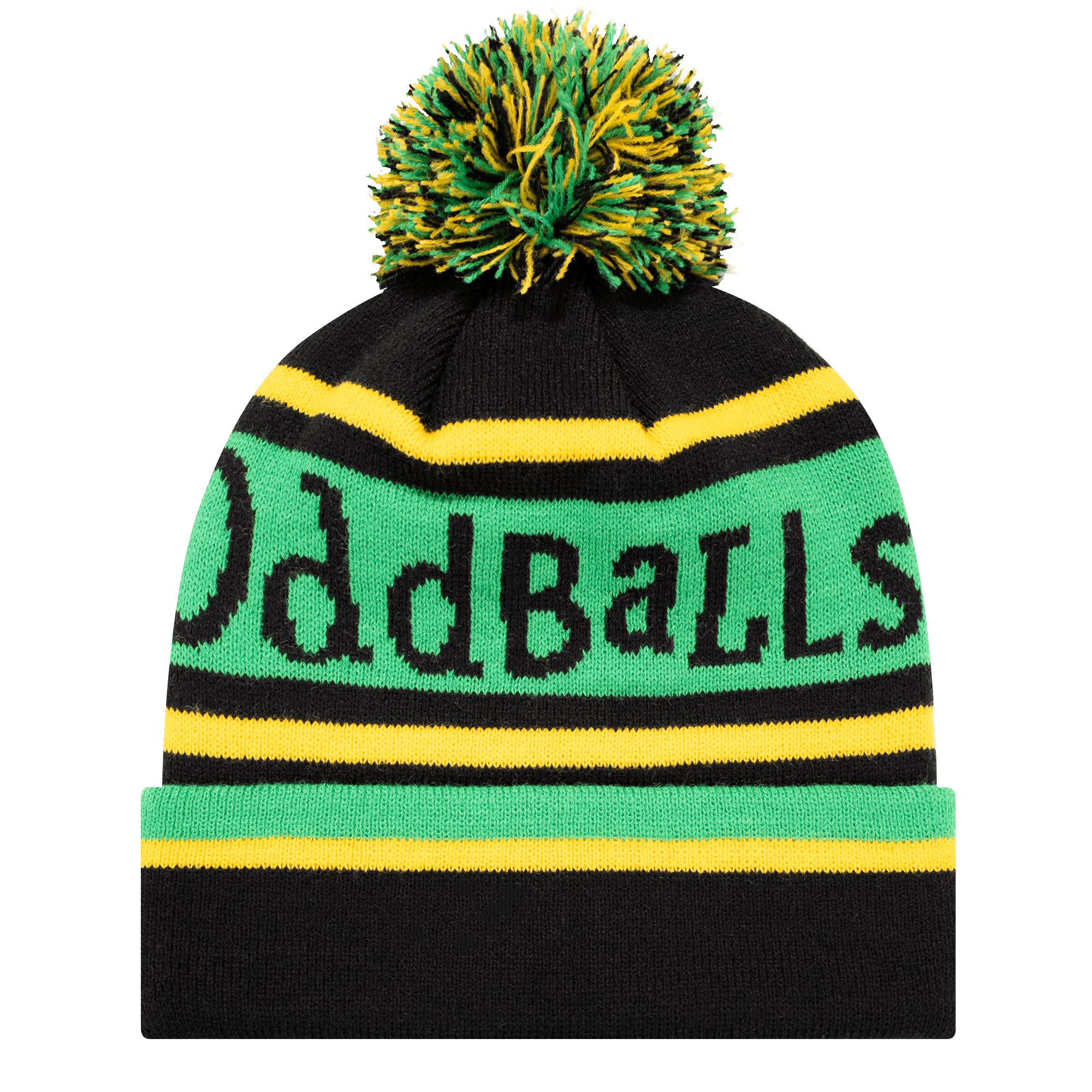 OddBalls – wholesale Beanie – Unisex – Black | Yellow | Green - Bobble Hat0
