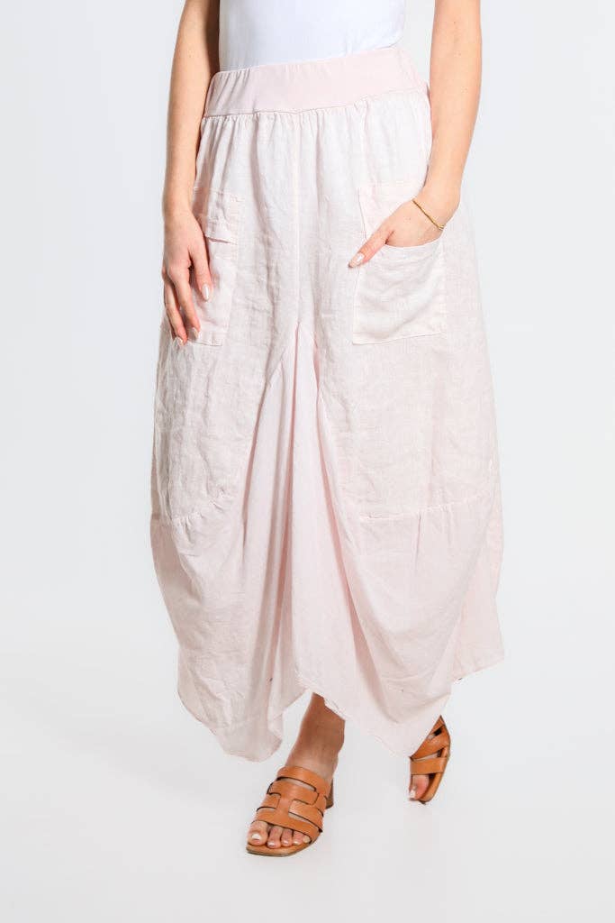 TINA Stephens Italy/Tees By Tina - Wholesale Skirt - Women's - Brenna Cotton/Linen Bunched Pocket Skirt (SL102W)33