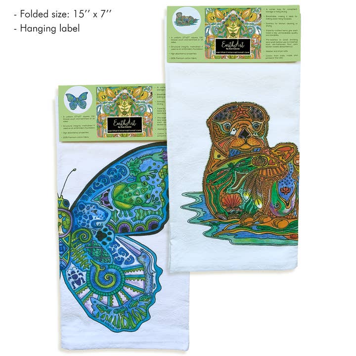 EarthArt International - Wholesale Tea Towel - Raccoon Flour Sack Towel4