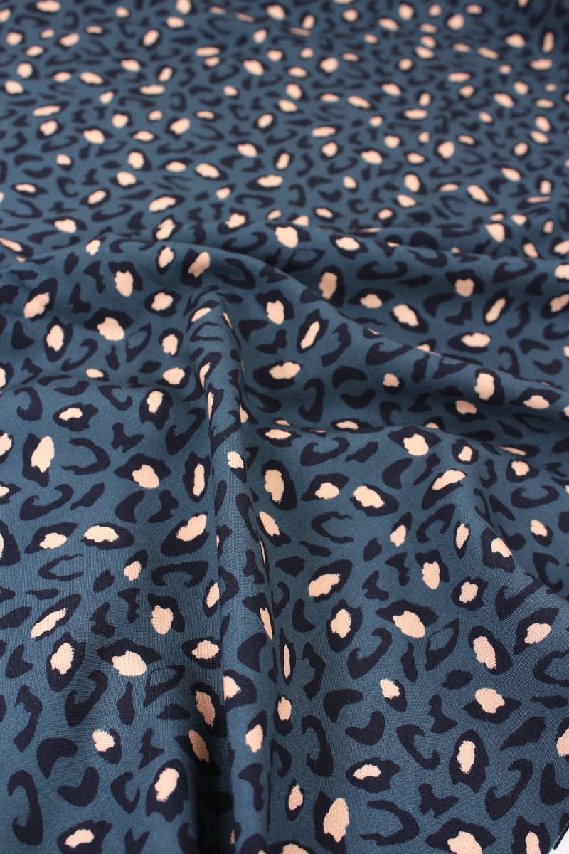 Eglantine et Zoé - Wholesale Fabric - Bagheera Blue Viscose Fabric4