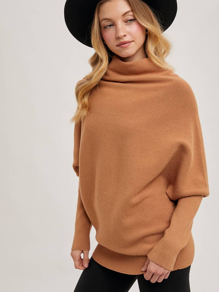 Bluivy - Wholesale Knit Sweater - Women's - SLOUCH NECK DOLMAN SLEEVED PULLOVER55