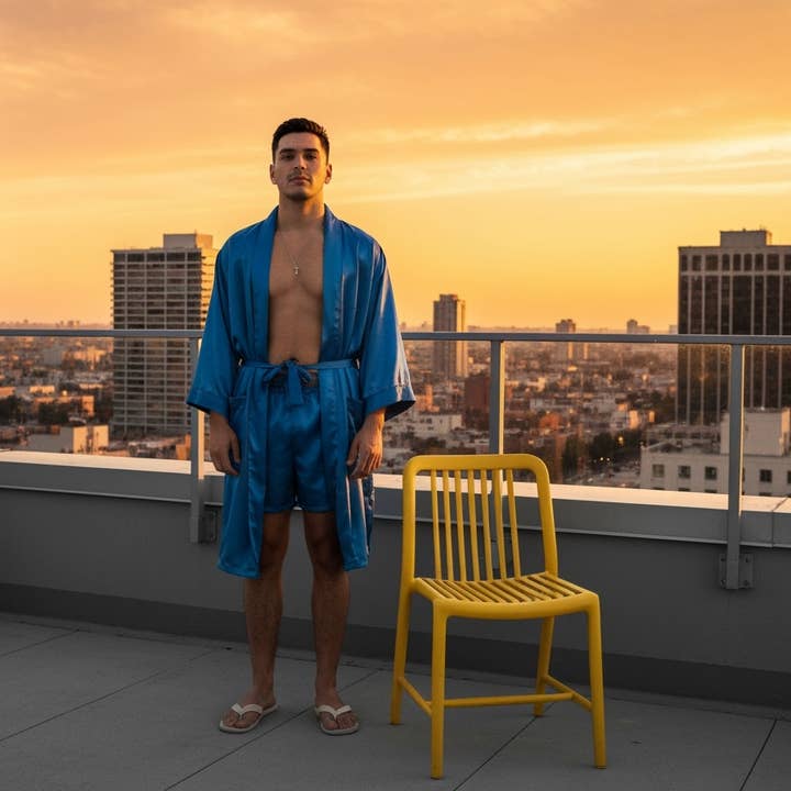 The Blissful – wholesale Robe – Men's – Groomsmen Satin Robes Personalized Mens Robes1