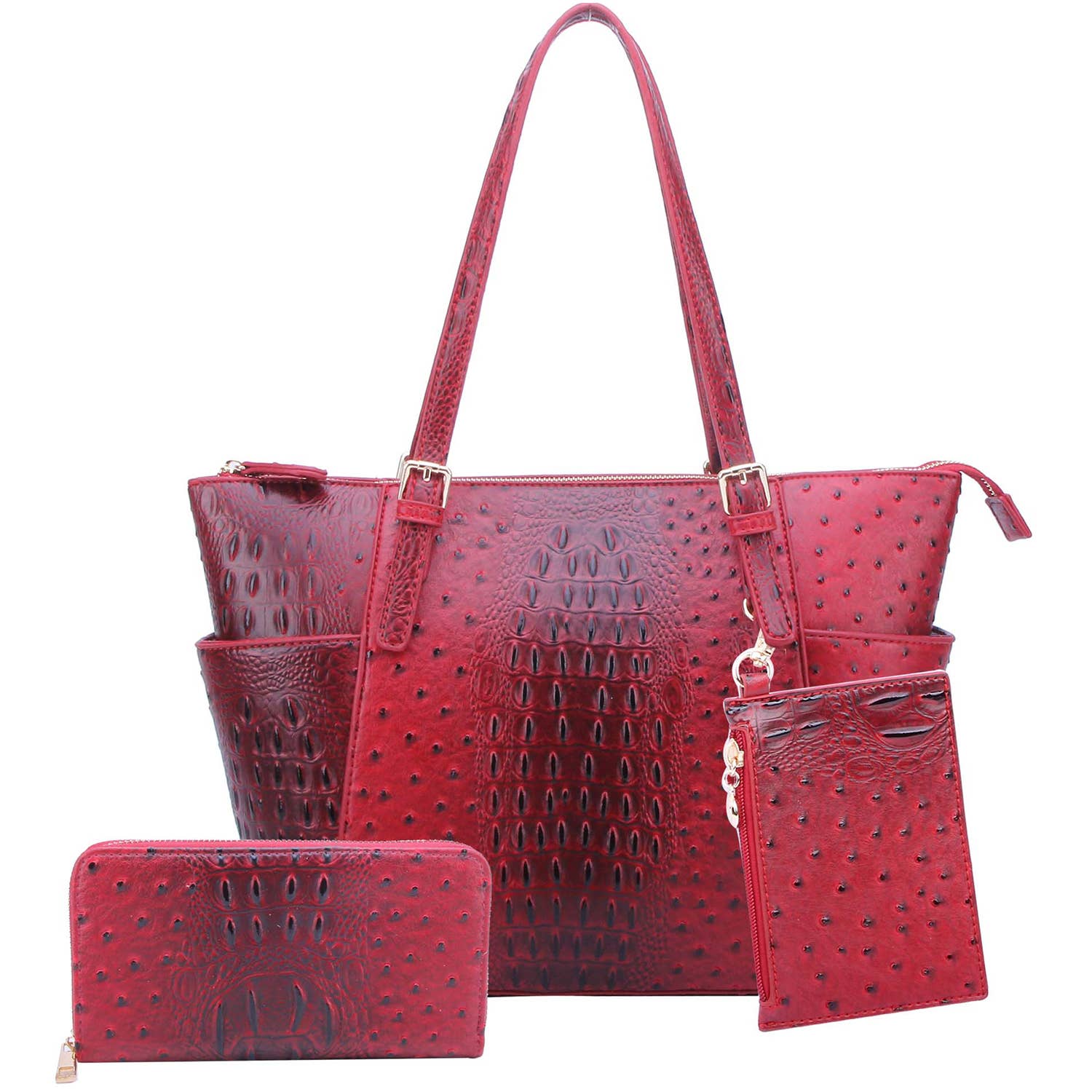 M&M HANDBAGS, LLC. - Wholesale Tote Bag - Women's - OS1009W Ostrich Croc 2-in-1 Shop
5