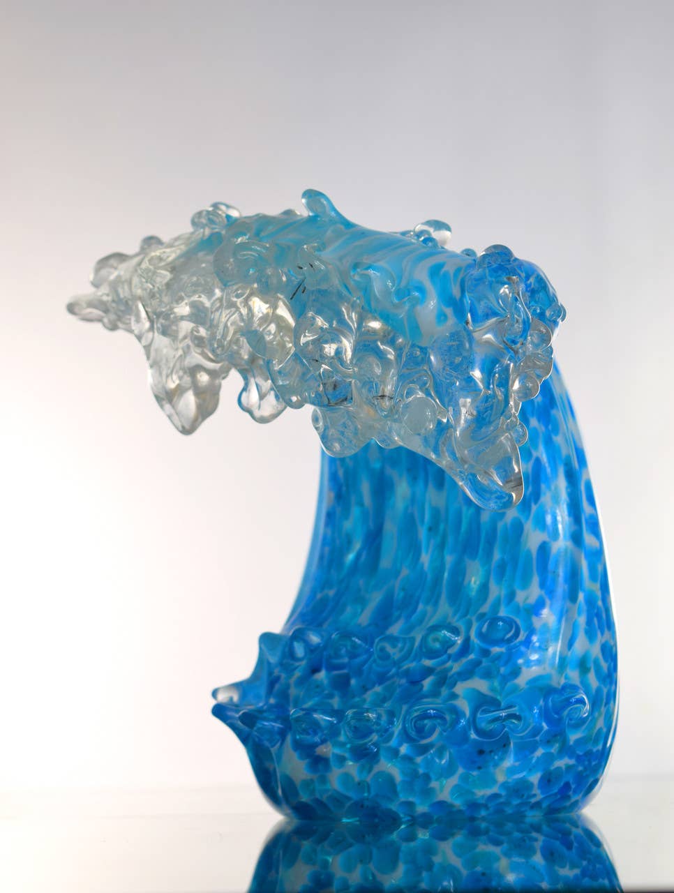 Sea Creations - Wholesale Decorative Tabletop Object - Glass Blue Wave 8 1/2”