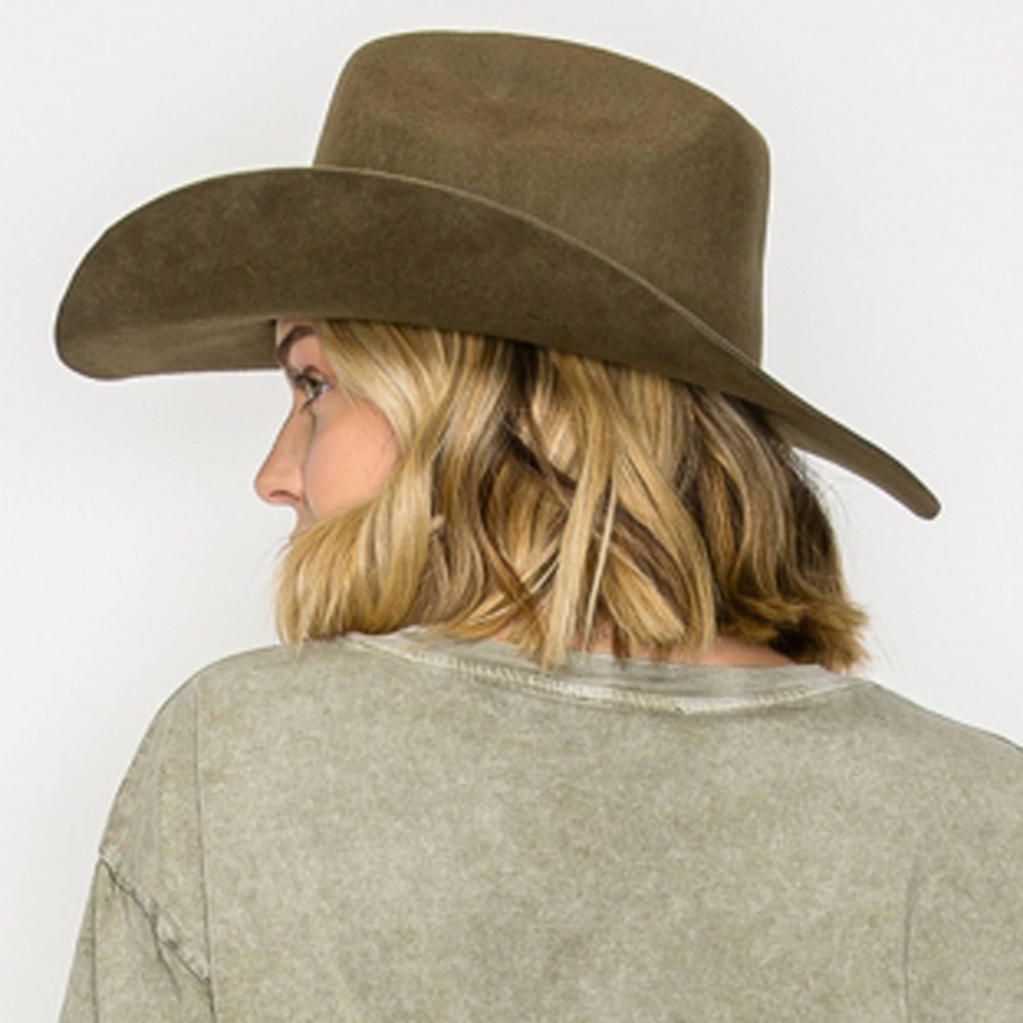 Queens INC - Vente Chapeau de cowboy – femme - Meilleure vente !! Chapeau de cowboy en laine australienne à 100 %.12