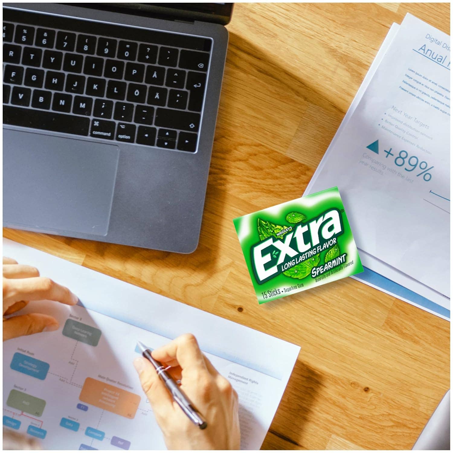 Snacky Candy - Wholesale Chewing Gum - Extra Gum Slim Pack Spearmint 15 stick 10 packs1