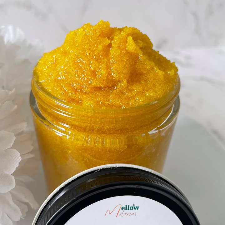 Mellow Melanin LLC - Wholesale Body Scrub/Exfoliant - Turmeric and Manuka Honey Brightening Body Scrub