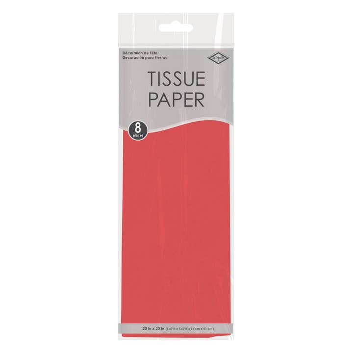 Beistle - Wholesale Tissue Paper - Red Tissue Paper Sheets, 20" x 20"1
