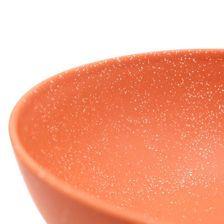 MARMEDA - Wholesale Decorative Plate/Dish/Bowl - Large Speckled Orange Compote Bowl- Modern Southwestern1