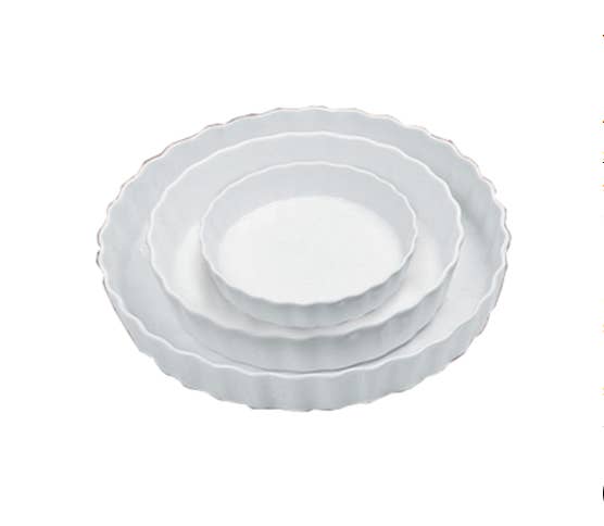 EcoQuality - Wholesale Dish - 5" Fluted Quiche Dish Porcelain White 5.5 Oz
