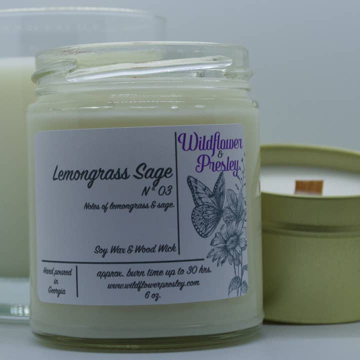 Candela alla salvia alla citronella, 325 ml per la vendita all'ingrosso da parte di Wildflower & Presley