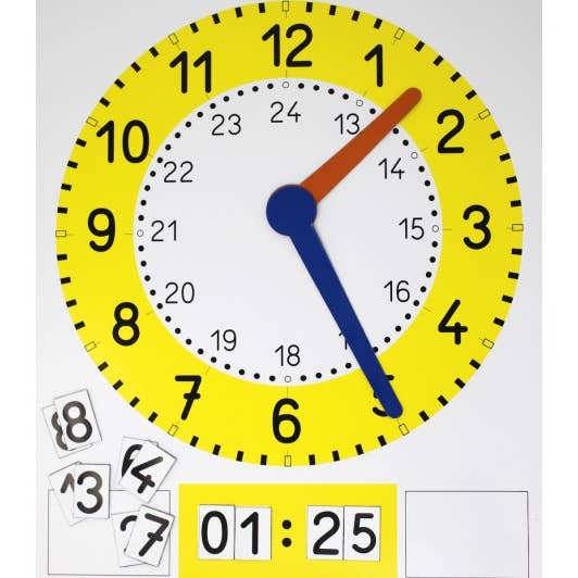 Magnetic foil clock for the blackboard | analog & digital for wholesale by Wissner® aktiv lernen