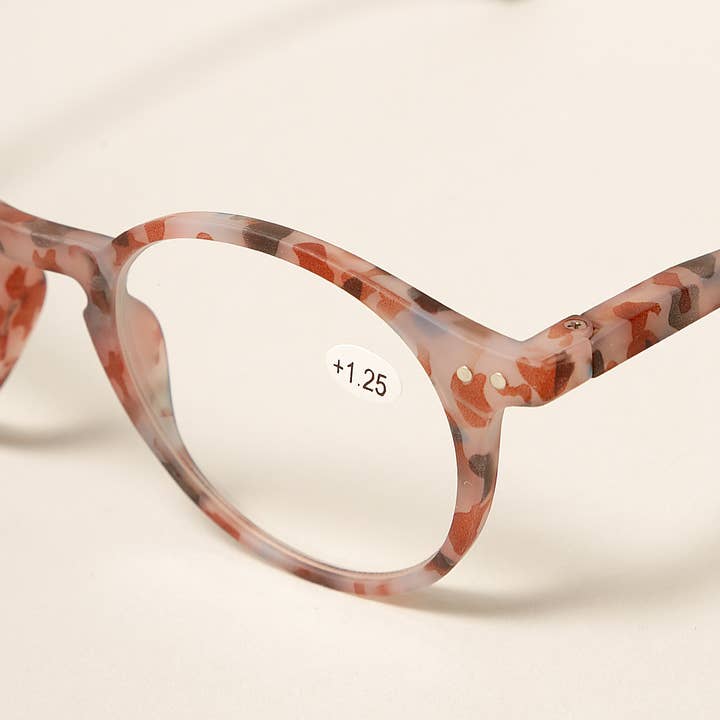 ASSORTED COLOR Unisex Camo Pattern Round Reading Glasses for wholesale on Faire15