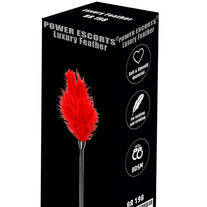 Kinky Pleasure - Venta al por mayor Juguetes eróticos - Power Escorts - BR198 Rojo - Pluma de Lujo para Cosquillas - BDSM - Caja de Color