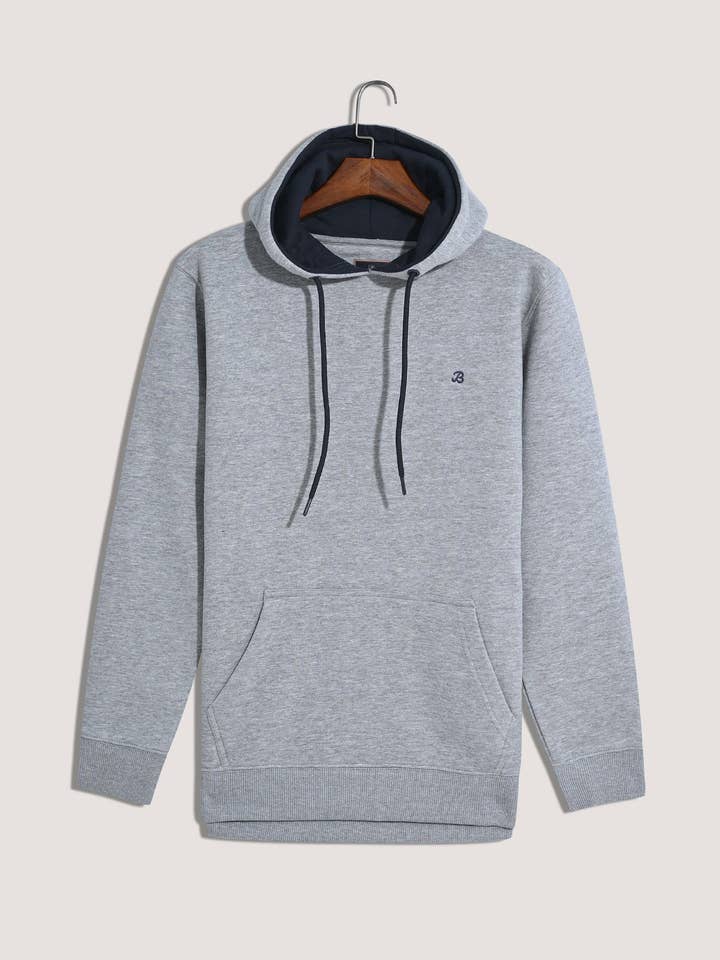 Camisola com Capuz em Fleece Cinzento Mesclado por atacado de Brian Oak Limited