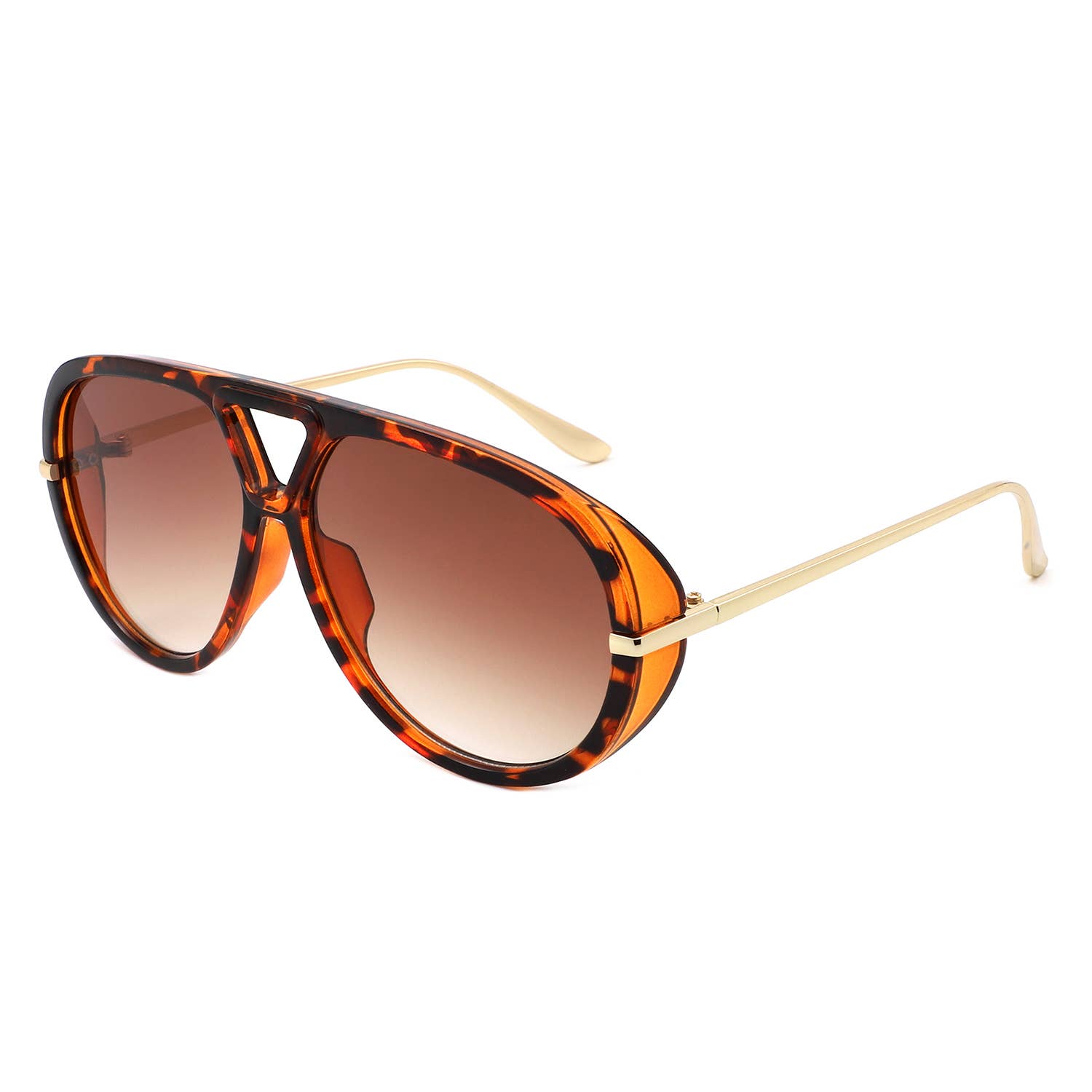 Cramilo Eyewear – wholesale Solglasögon - Dam – Retro Dubbelbrygga Djärva Mode Aviator Solglasögon5