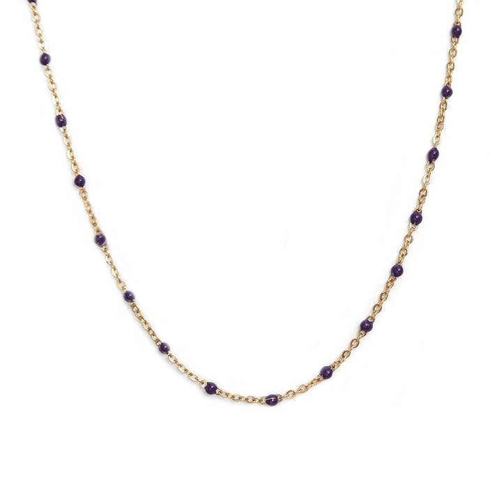 Gouden ketting little chain purple for wholesale by Love Ibiza