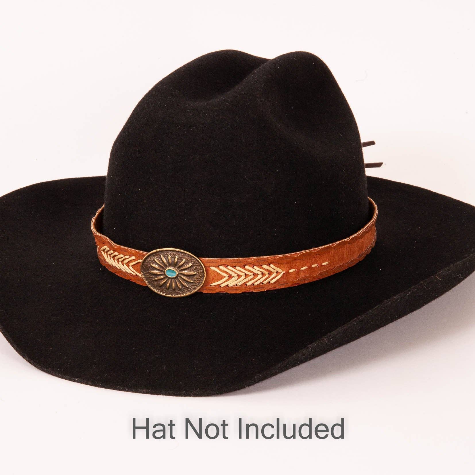 American Hat Makers - Wholesale Bandana - Unisex - Western Concho Hat Band - Style Ottawa Brown7