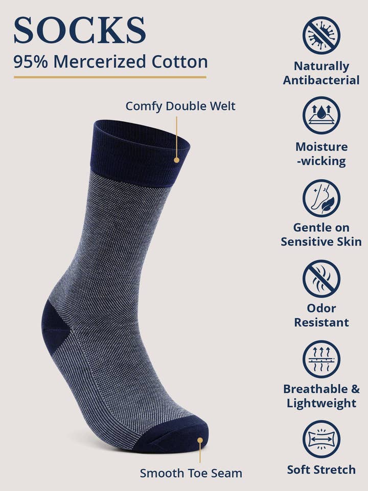 Brian Oak Limited - Venta al por mayor Calcetines - Hombre - Calcetines de algodón con patrón de pata de gallo gris